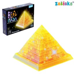 Пазл 3Д кристаллический Пирамида, 18 деталей, световой эффект