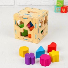 Сортер деревянный "Геометрические фигуры" куб