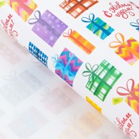 Бумага упаковочная крафтовая "Новогодние подарки" 50x70 см