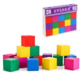 Кубики деревянные "Цветные" 20 шт