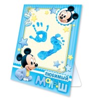 Отпечаток детский картон "Любимый малыш" Микки Маус + краска 6 мл