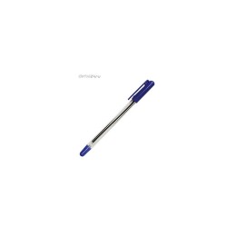 Ручка шариковая, прозрачный корпус, 1.0 мм, синяя