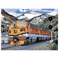 Картина по номерам "Поезд" А3, акриловые краски, картон, кисть