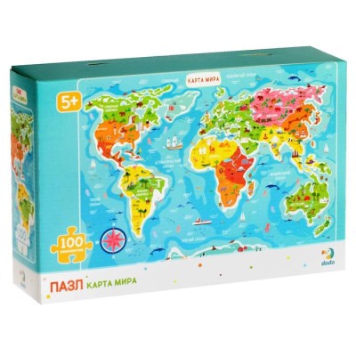 Пазл «Карта мира» 100 элементов