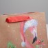 Пакет крафтовый квадратный "Новогодний фламинго" 22x22x11 см
