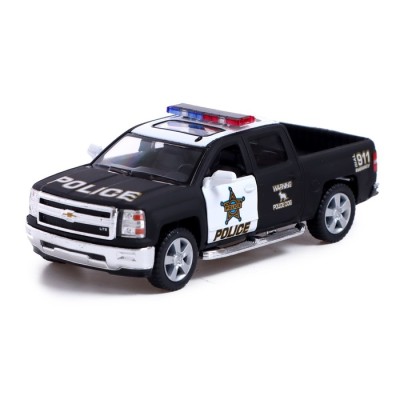 Машина металлическая Chevrolet Silverado Police, 1:46, открываются двери, инерция